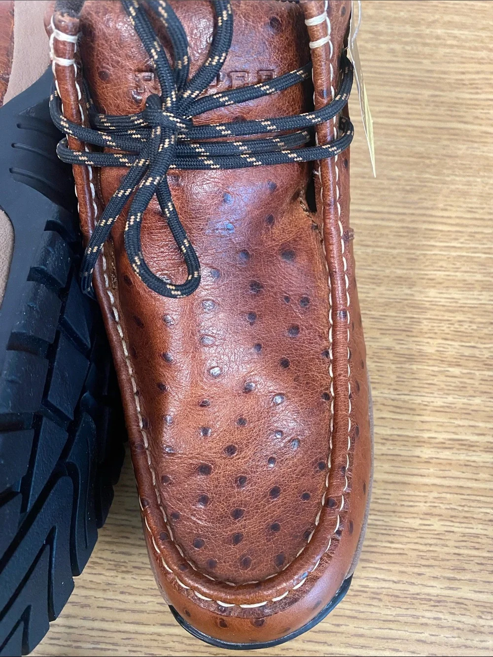 Roper Men's Stirrup Ostrich Print Moc Toe Chukka Boots